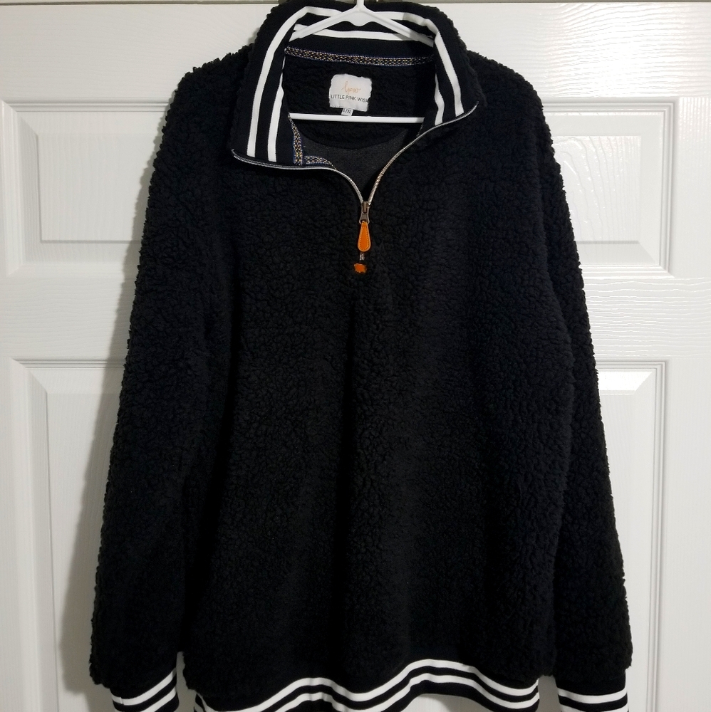 Black Varsity Sherpa (Quarter Zip)